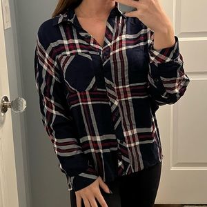 Rails Navy Red & White Flannel